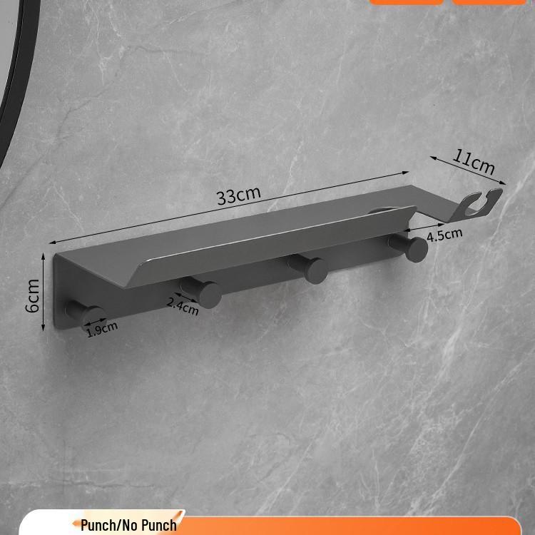 Wall-Mounted Stainless Steel Multifunctional Bathroom Hair Dryer Holder