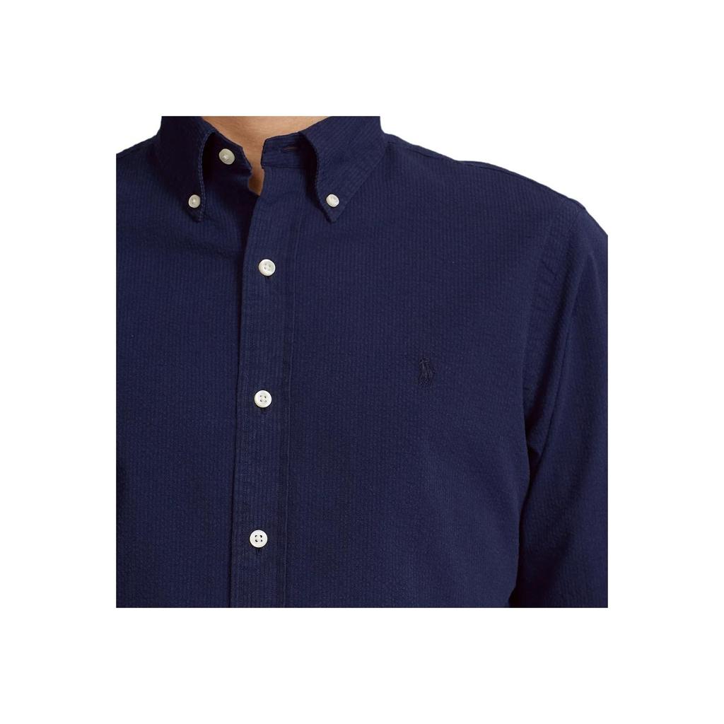 Polo Ralph Lauren SS23 Solid Color Long Sleeve Button Down Shirt With Pony Embroidery Men Shirts Dark-Blue MNPOWOV16821511-410