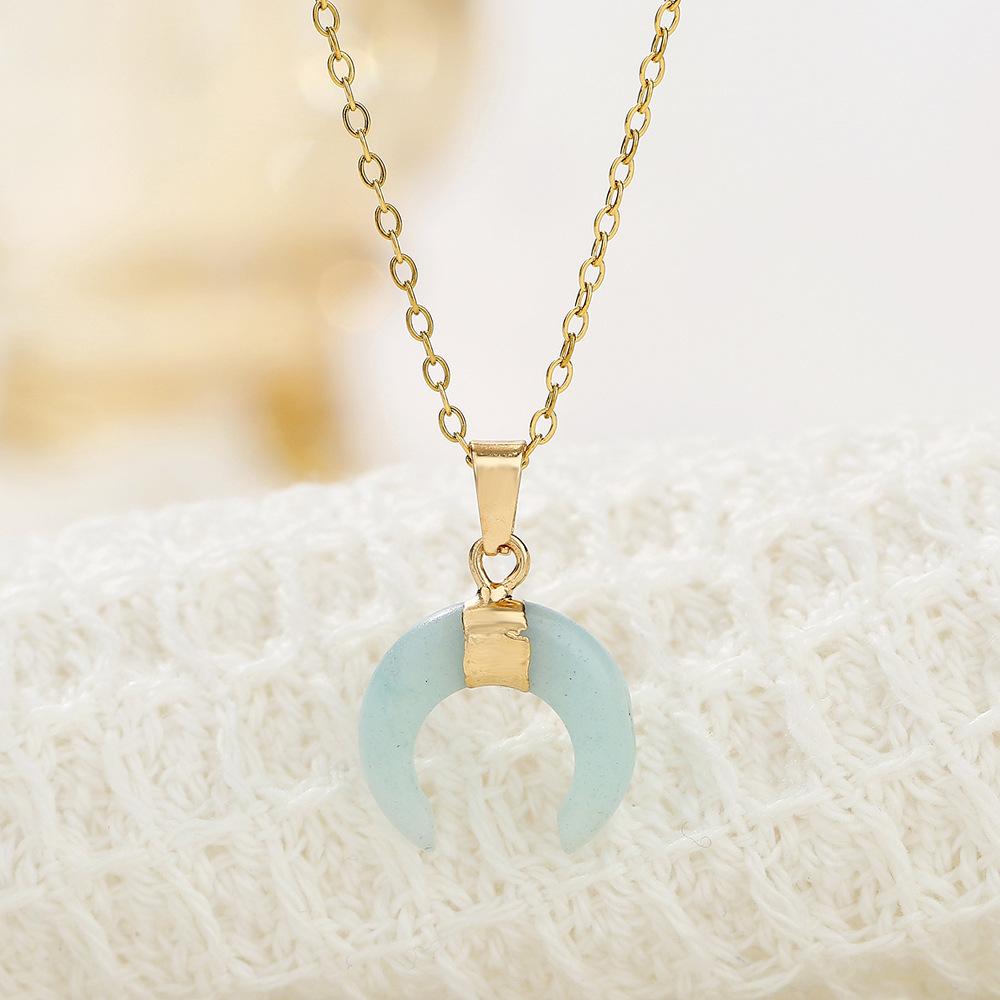 

Natural stone moon necklace, Dongling pendant, niche, Christmas gift, Valentine s Day gift, girlfriend gift, couple gift, Birthday gift