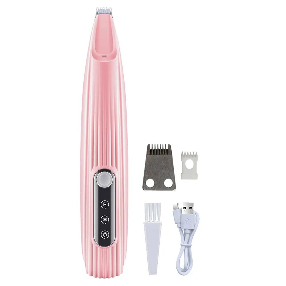 Cat Paw Trimmer Cat Clippers USB Rechargeable Pet Grooming Shaver with Light Hair Trimmer LED Display for Eyes Ears Face Rump