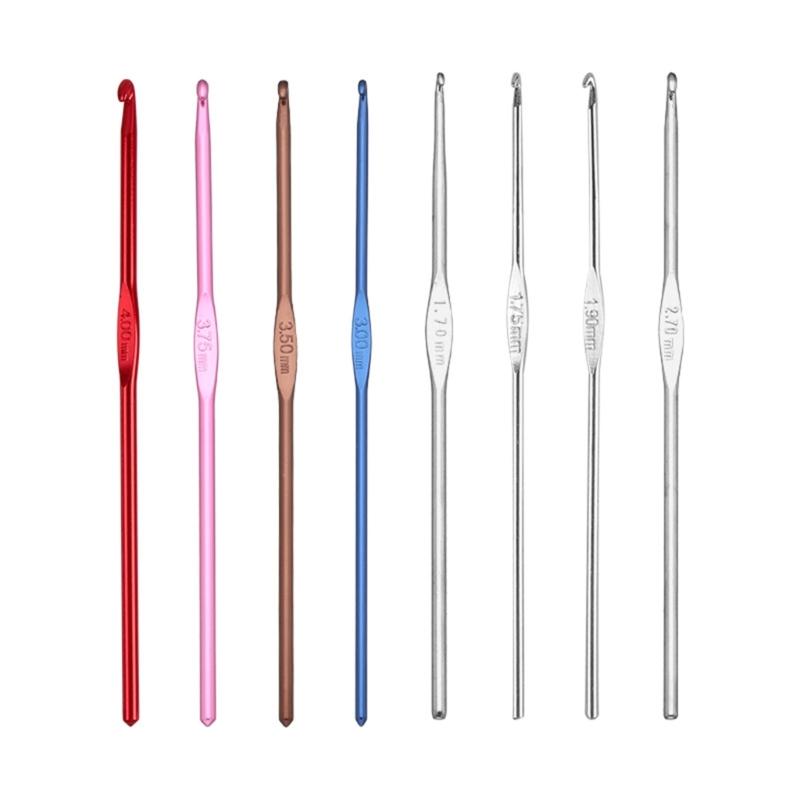 24Pcs Aluminum Crochet Hook Set Aluminum Handle Knitting Needle with Case for Yarn Craft Knitting Project 0.5mm-6.5mm