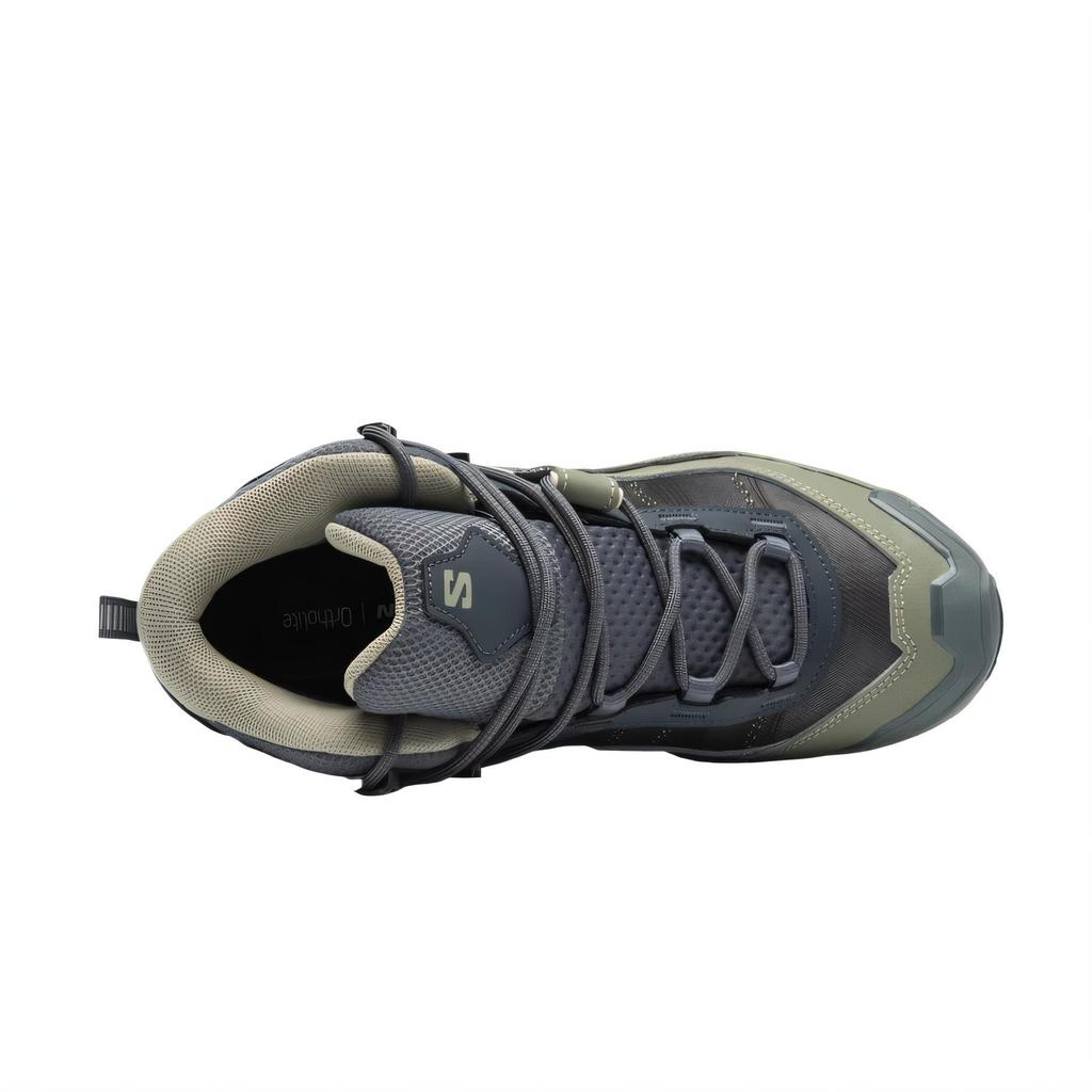 New SALOMON Shock Absorbers Waterproof And Breathable Support Grip Mid Top Hiking Shoes Unisex Gray Green 477546