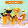 10/50Pcs Disposable Plastic Cup Drink Snack Cup Bowl Bubble Milk Tea Fruit Portable Cups Desserts Fondue Cup Adults Kids