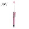 Gift for Women Diamond Beadable Pens, Bling Rhinestone Beaded DIY Plastic Bead Pen, Crystal Smooth Writing Experience Shaft Black Ink Ballpoint