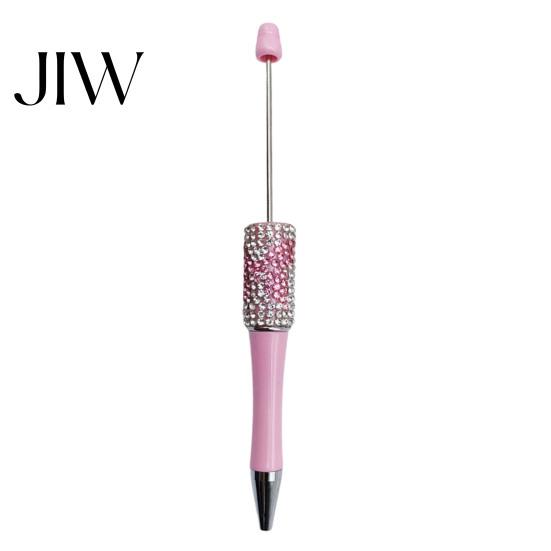 Gift for Women Diamond Beadable Pens, Bling Rhinestone Beaded DIY Plastic Bead Pen, Crystal Smooth Writing Experience Shaft Black Ink Ballpoint