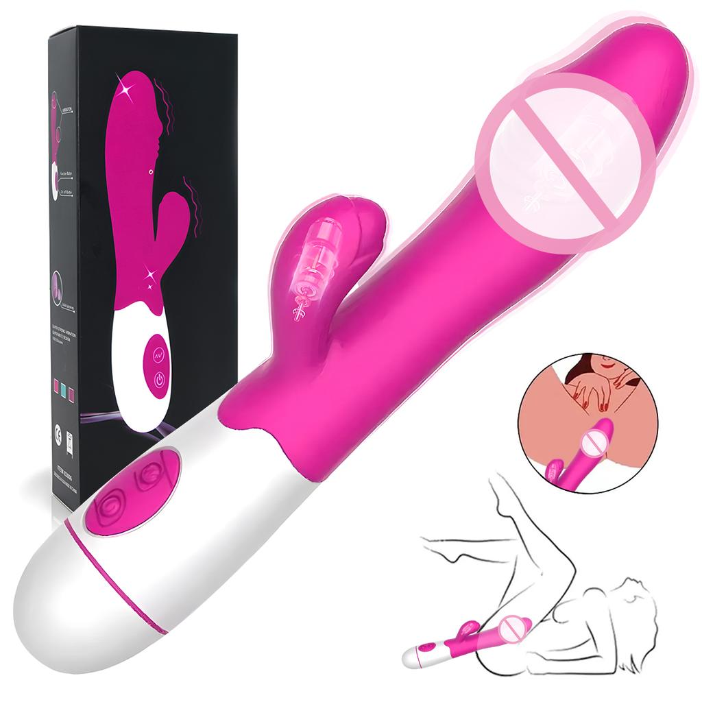 30 Speed Rechargeable G-Spot Vibrator Vaginal Massager Clitoris Stimulation Sex Toys Dual Motor Rabbit Vibrator for Women Female
