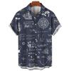 Sailing World Graphic Print Vintage Shirt Fashion Casual Hawaiian Beach Style Summer Oversized Shirts for Men  Women Shirts