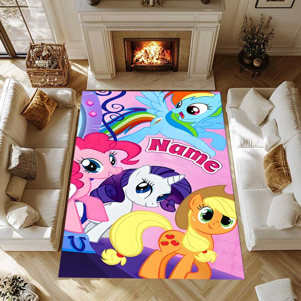 Little Pony (8) Customize your name rug, office chair cushion, home bedroom living room gift.