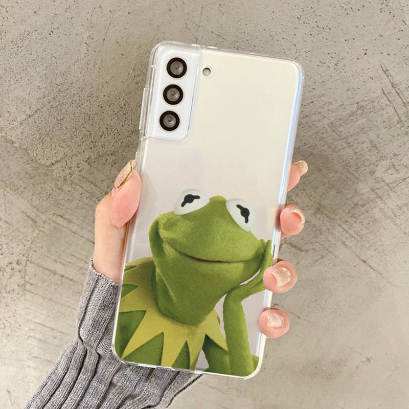 kermit the frog Phone Case for Samsung S20 S10 lite S21 plus S7 edge S8 S9 S10 S20 S22 plus ultra Clear Case