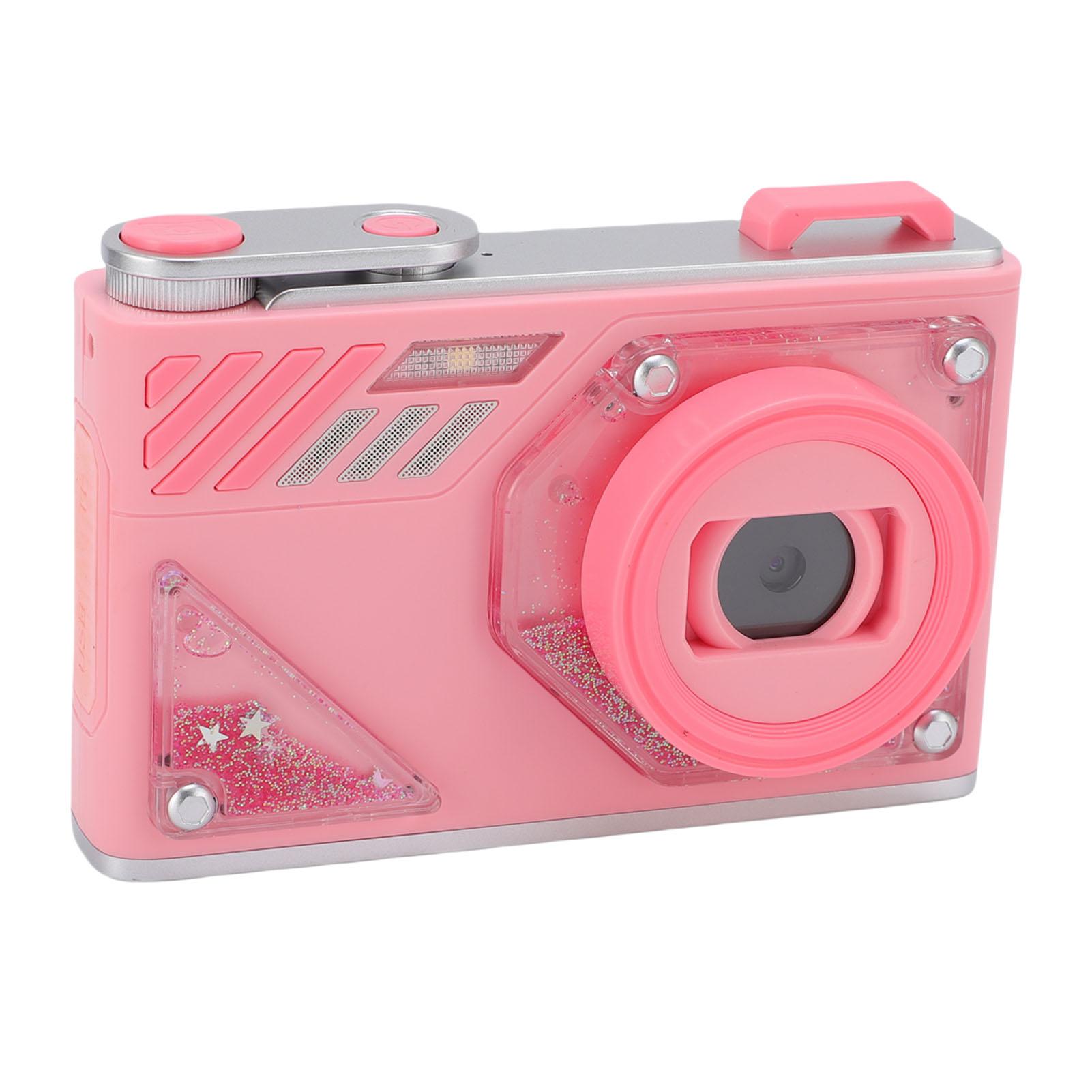 

Digital Camera 1080P HD 48MP 8X Zoom Front Rear 2 Lens Portable Small Auto Focus for Students White рожевий