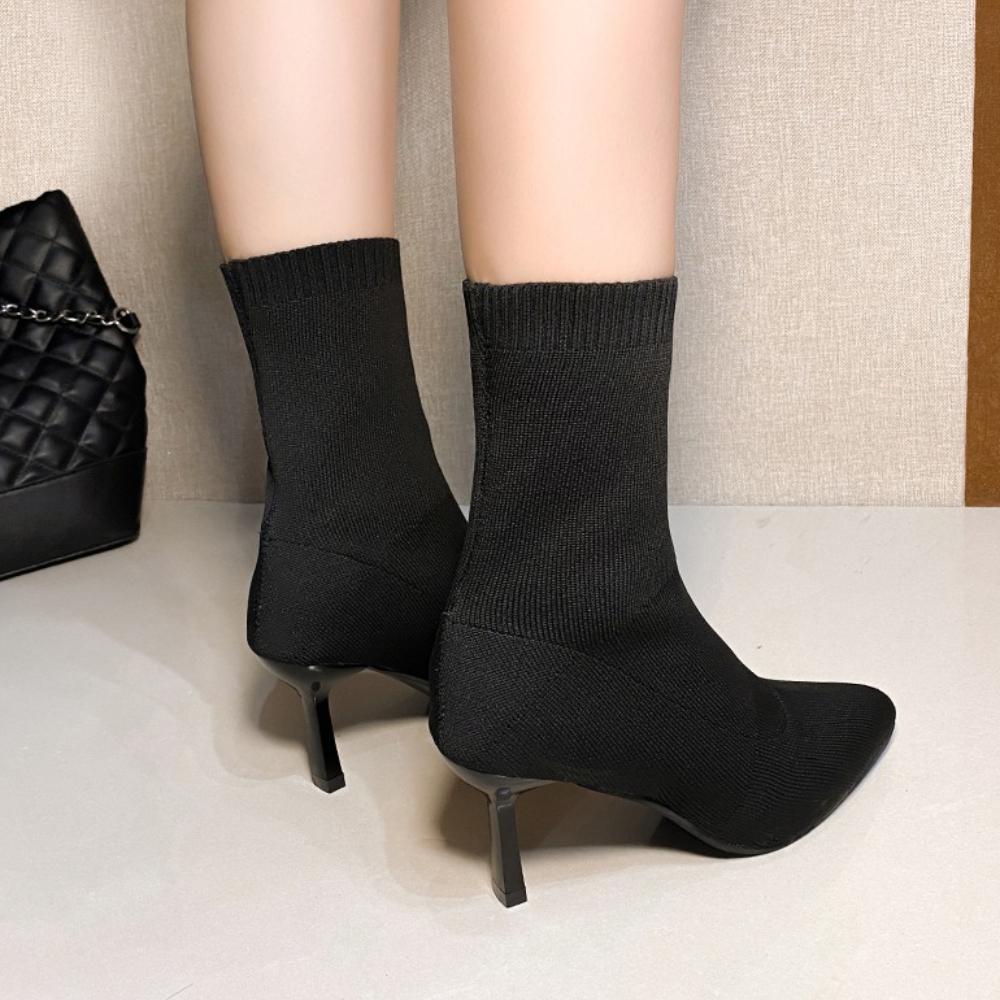 Fashion Sexy Sock Boots Knitting Stretch Boots High Heels for Women Fashion Shoes 2025 Spring Autumn Elegant Comfortable Ankle Boots