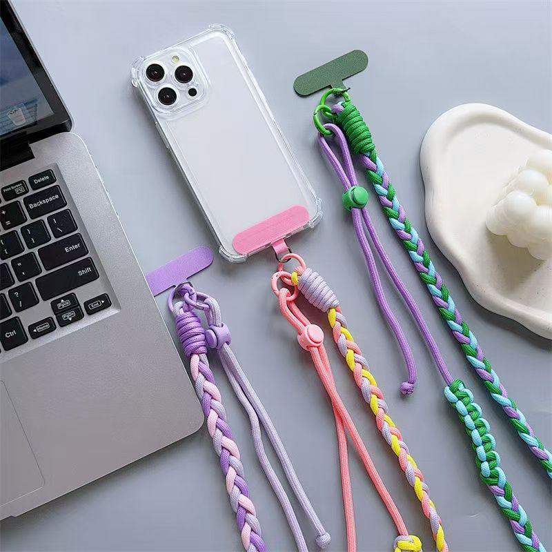 Colorful Braided Crossbody and Anti-Lost Adjustable Strap for Girls - Keychain and Mobile Phone Hanging Rope
