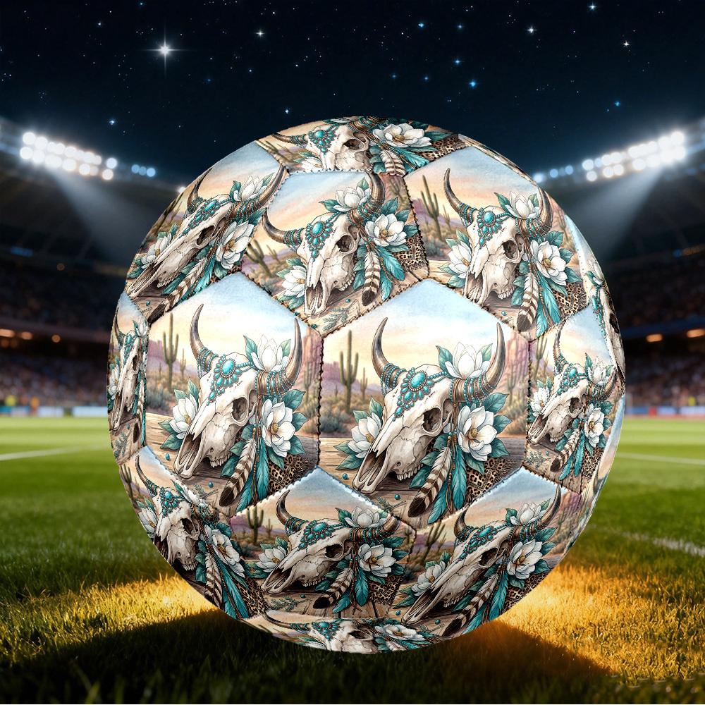 1pc Western Skull Art Size 5 Soccer Ball Professional Match Training Football Indoor &Outdoor Sports Ball Training Ball Lightweight Durable y17