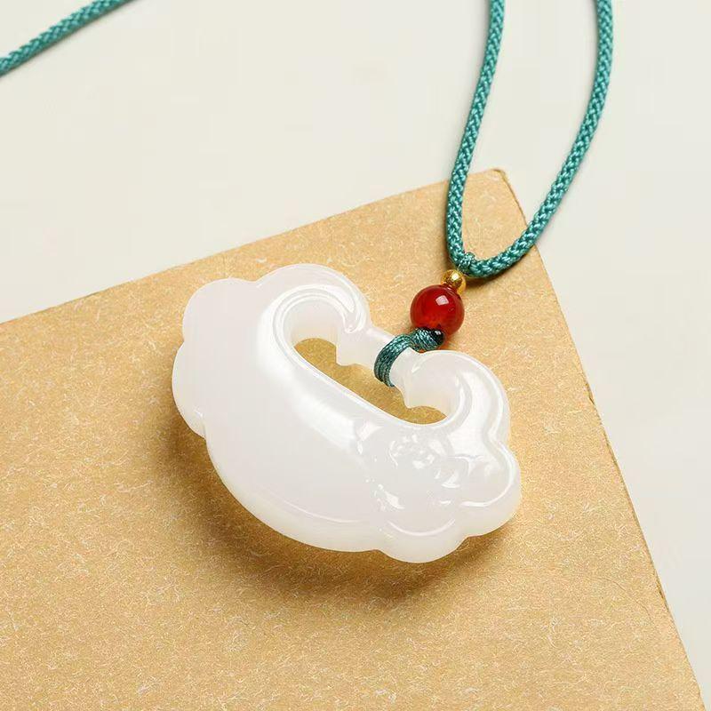 Afghan Jade Ruyi Cloud Lock Pendant Hanfu Charm