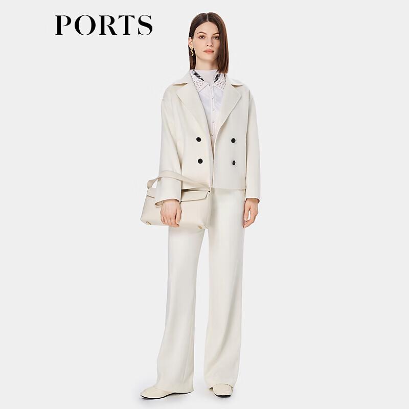 Ports Women's Creamy White Double-Faced Wool Short Coat