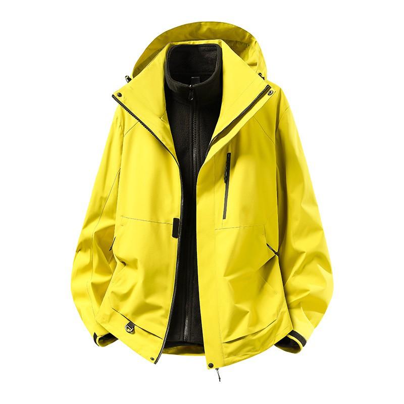 Men Women 3-in-1 Waterproof Windproof Hiking Jacket With Removable Fleece Liner Camping Fishing Mountaineering Winter