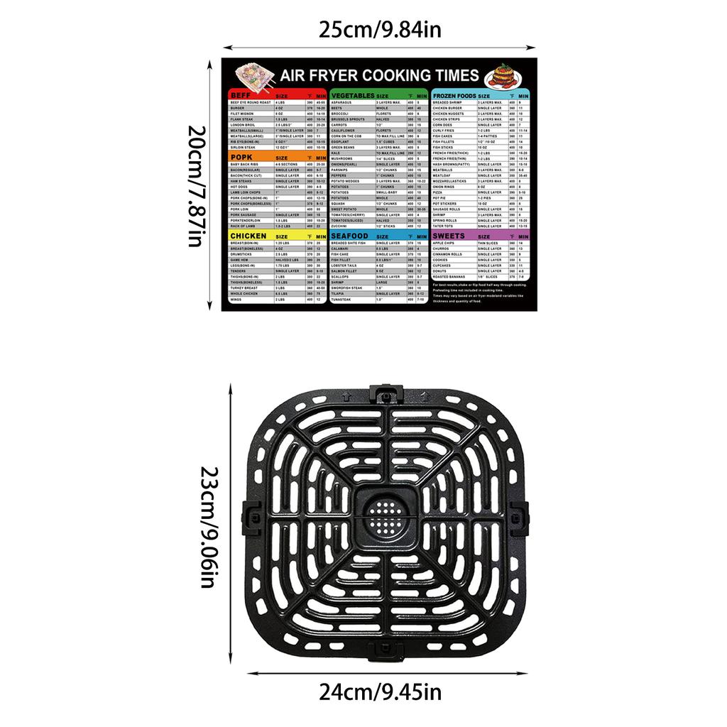 Multifunksjonell Airfryer Grillplate Airfryer Kokebrett Airfryer Bakeformer Airfryer Tilbehør til Airfryer