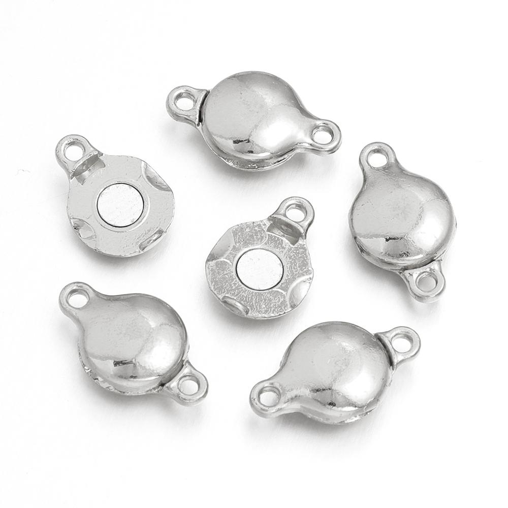 5pcs Alloy Strong Magnetic Clasps Flat Round End Clasps Buckles Connectors For Jewelry Making DIY Necklace Bracelets Accessories