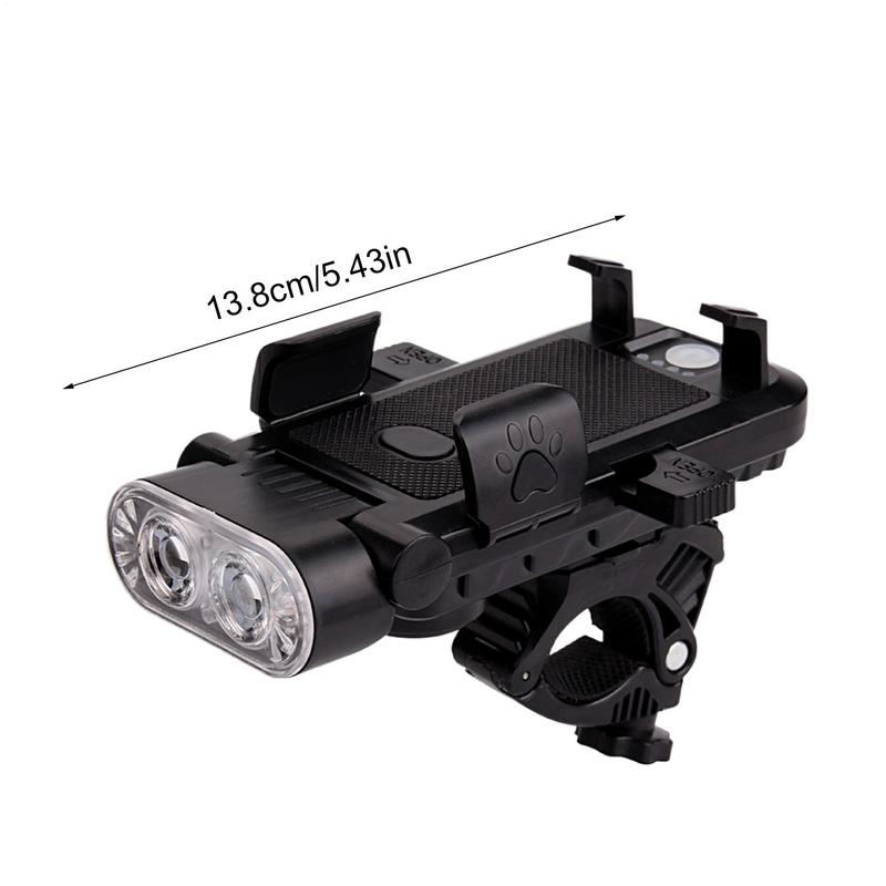 Lumière Avant de Vélo Lumière Avant LED Rechargeable Phare de Vélo 4 Modes d'Éclairage Étanche Fournitures de Vélo Lumière de Vélo avec Haut-parleur
