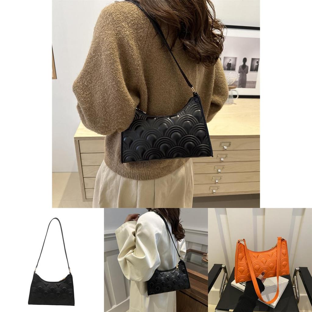 Stylish Versatile Crescent Bag Soft Pu Material With Convenient Zipper Closure For Everyday Fashion