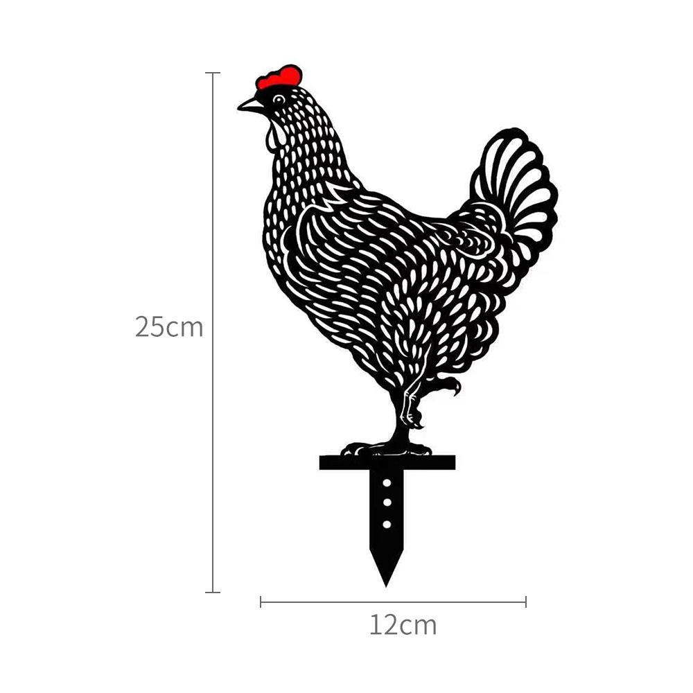 5Pcs/Set Garden Hen Chicken Yard Art Lawn Floor Decoration Animal Silhouette Garden Stakes