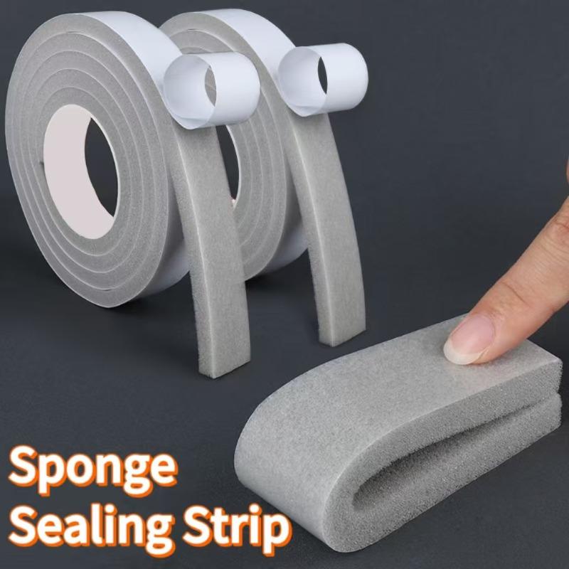 2-6pcs Self-Adhesive Sponge Foam Insulation Tape Door Window Sealing Strip Weather Stripping Soundproof Windproof Dustproof Seal