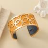 Cerchio Georgett Decorazione Geometrica Pelle Sostituibile Double Face Gioielli da Donna per Uso Quotidiano Bracciale Aperto Regalo
