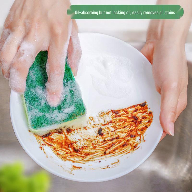 Eco-Friendly Wood Pulp Cotton Kitchen Sponges - Non-Stick Oil Scouring Pads and Cleaning Cloths