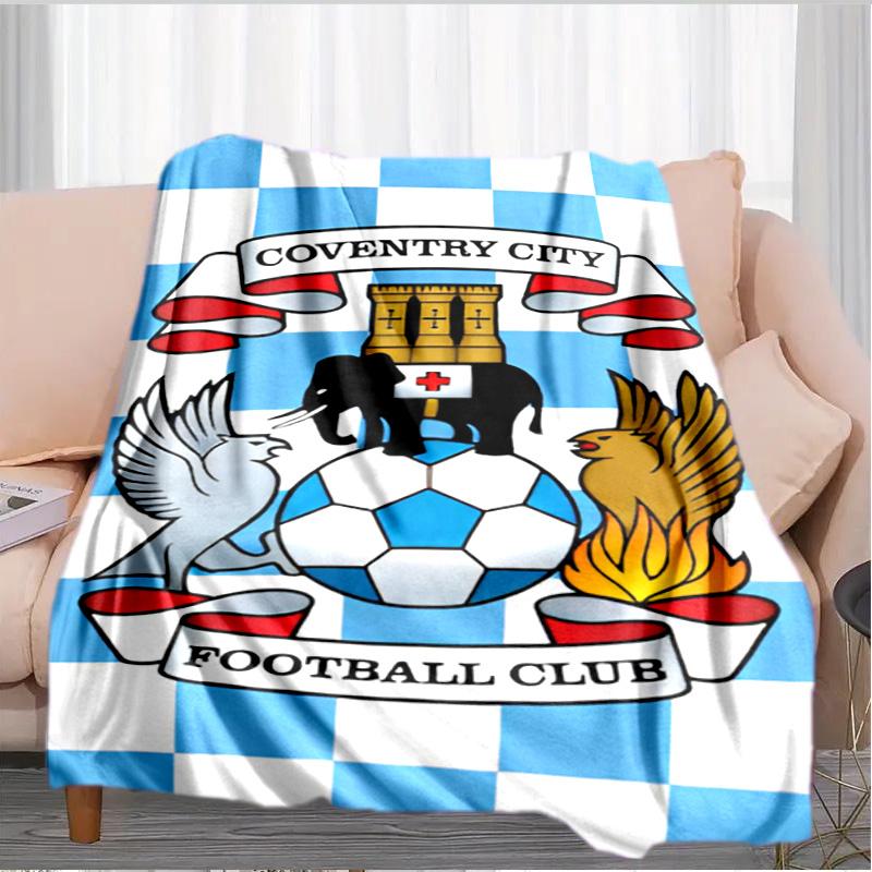 Coven-try Football Club Crest Printed Throws Blanket Soft Flannel Blankets for Couch Bed Gifts for Men Women Picnic blanket Christmas gifts