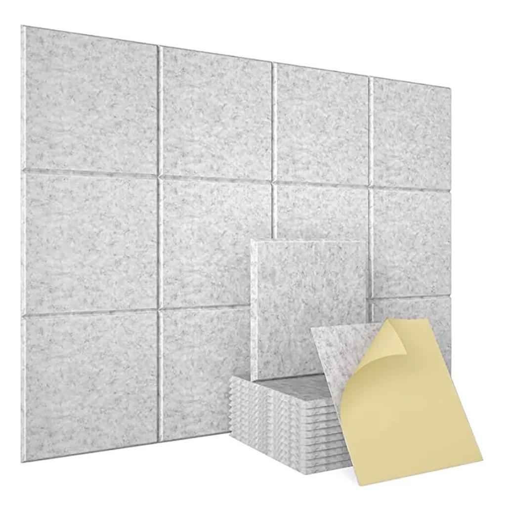 6pcs 30x30cm Acoustic Panel Self-adhesive Felt Wall Stickers Sound-absorbing Soundproof Board for Cinema Studio Game Hall Reco
