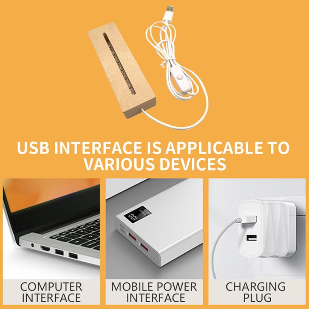 Warm/White Light Luminous Resin Base Night Light Base LED Lights Holder Night Lamp Light Plate Base