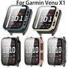 Fullt beskyttende glassdeksel for Garmin Venu X1 Smartklokke Skjermbeskytterdeksler VenuX1 Deksel Hardt skall+Herdet glassfilm 2i1