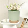 8inch Resin Flowerpot Flower Plant Pot Balcony Courtyard Potted Plant Flowerpot with Drainage Home Garden Tray