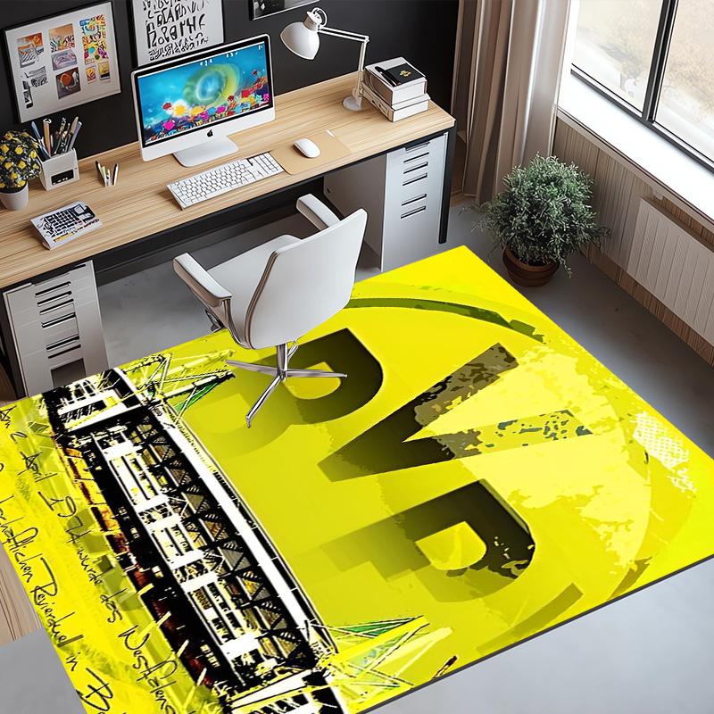 Borussia Dortmund Pattern Rug, Indoor/Outdoor Mat, for Picnic, Gameroom, Bedroom, Office, Living Room, Home Decor Carpet, Birthday Gift