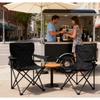1pc Outdoor Folding Chair with Cup Holder, Portable Camping Fishing Chair, Armrest & Lumbar Support, Easy Standing Design