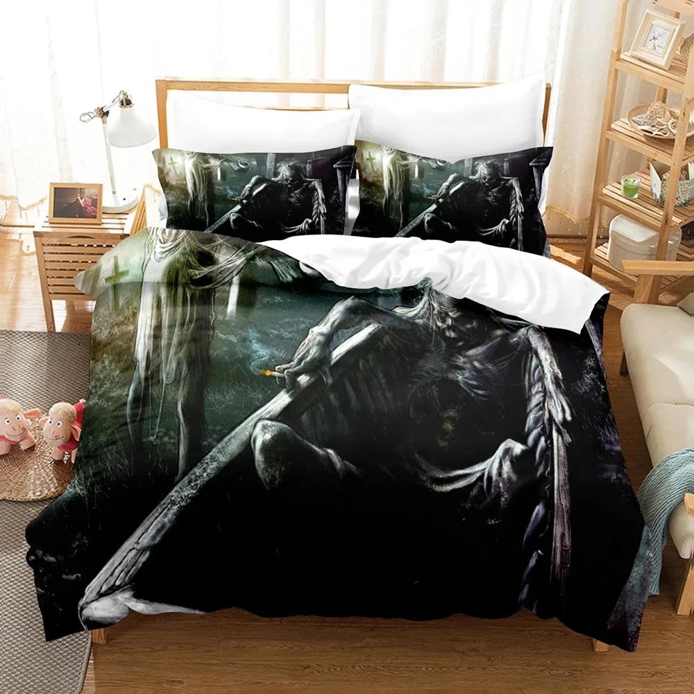 3D Printed Diablo Caput Mortuum Skeleton Bedding Set Down Quilt Cover With Pillowcase Double SIngle King