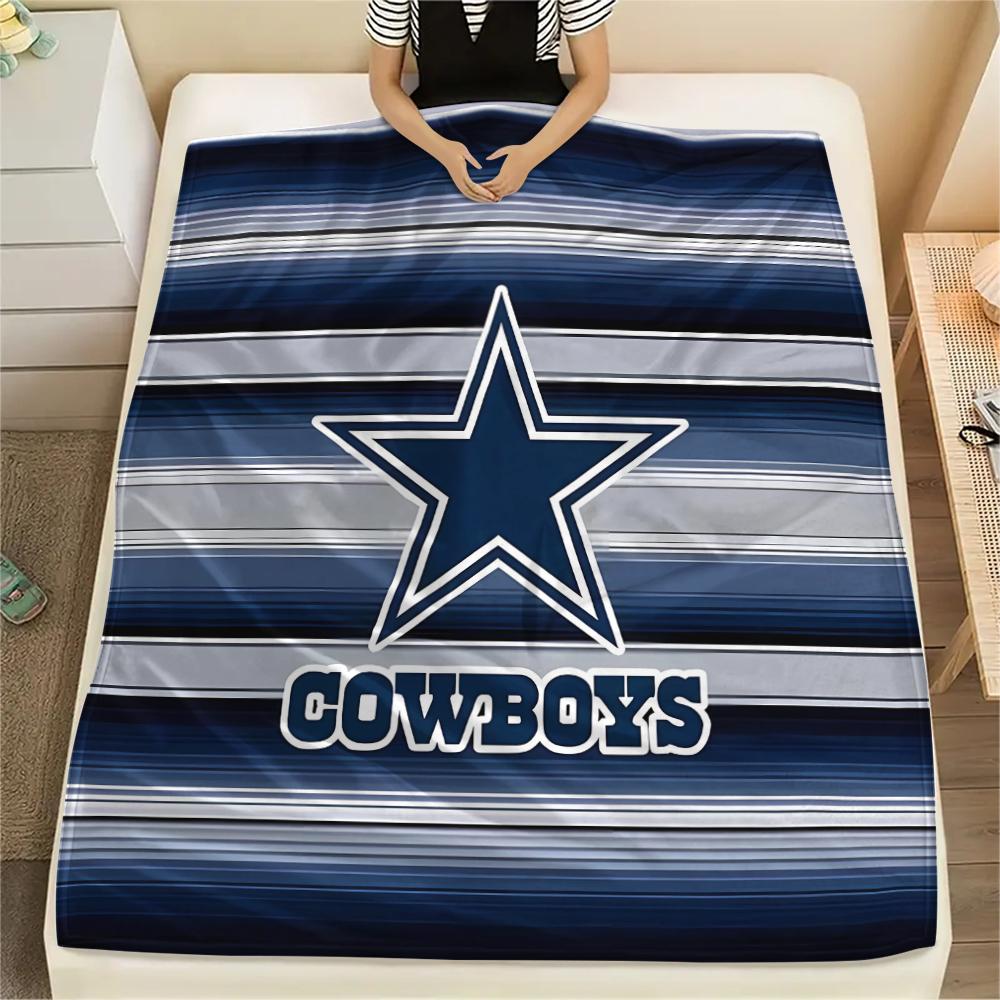 1Pc Cowboys Football Print Flannel Blanket, High quality Comfortable for All Seasons, Home Decor, Warmth and Comfort, Perfect for Gifts