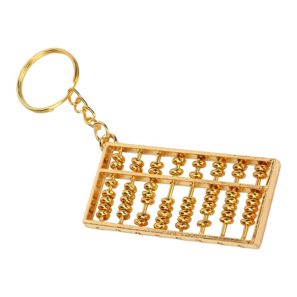 2pcs 8 Rolls Abacus Key Ring Alloy Abacus Pendant Chinese Abacus Keychain For Handbag Decoration