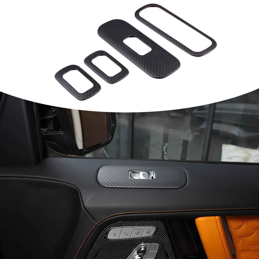 For Mercedes-Benz G Class G500 G63 W463 2019-2025 Real Carbon Fiber Windows Lift Button Switch Panel Cover Trim Accessories