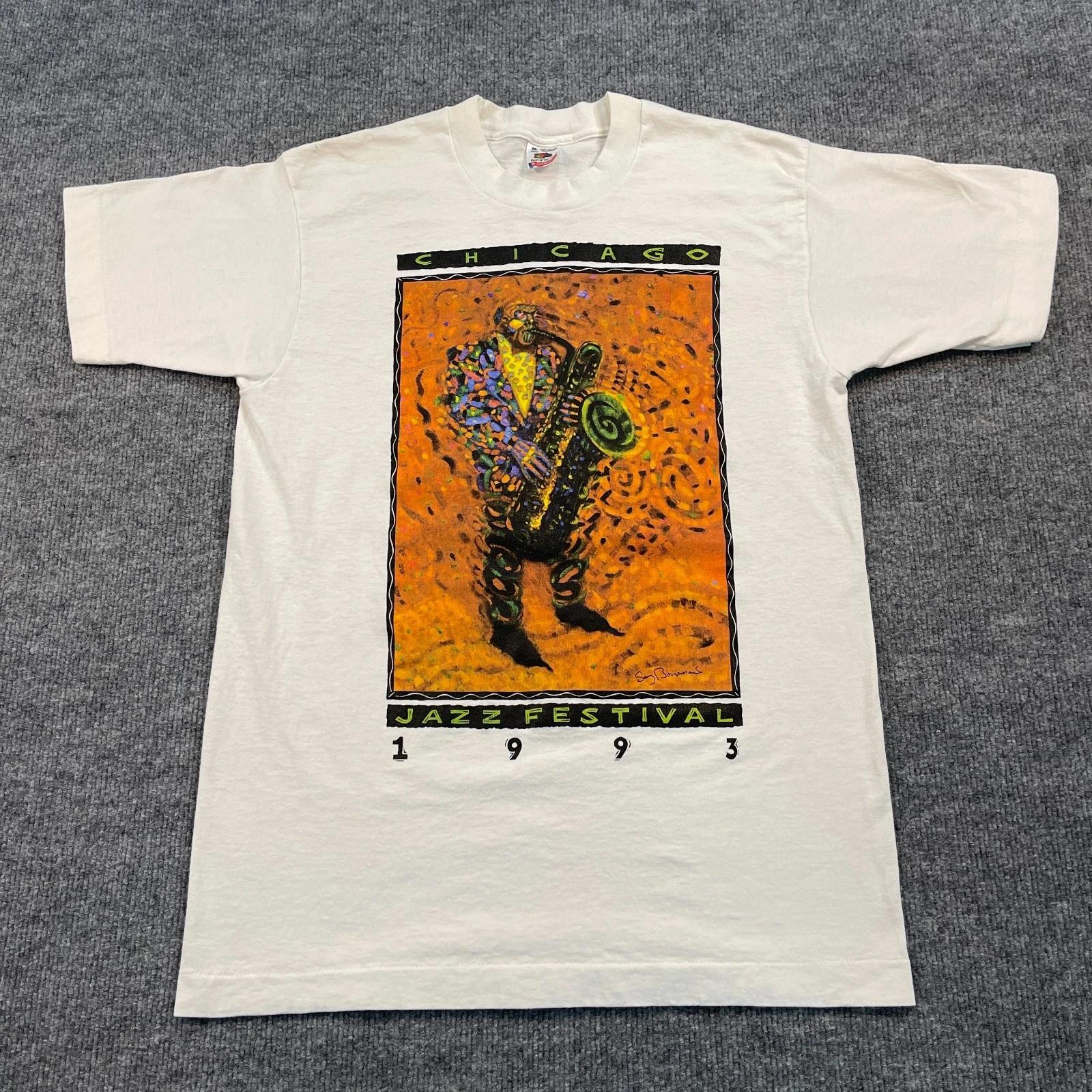 

Vintage 1993 Chicago Jazz Music Festival Art Shirt Medium 19x28 Saxophone 3XL