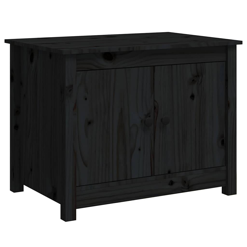 Vidaxl Stolik Kawowy, Czarny, 71X49X55 Cm, Lite Drewno Sosnowe