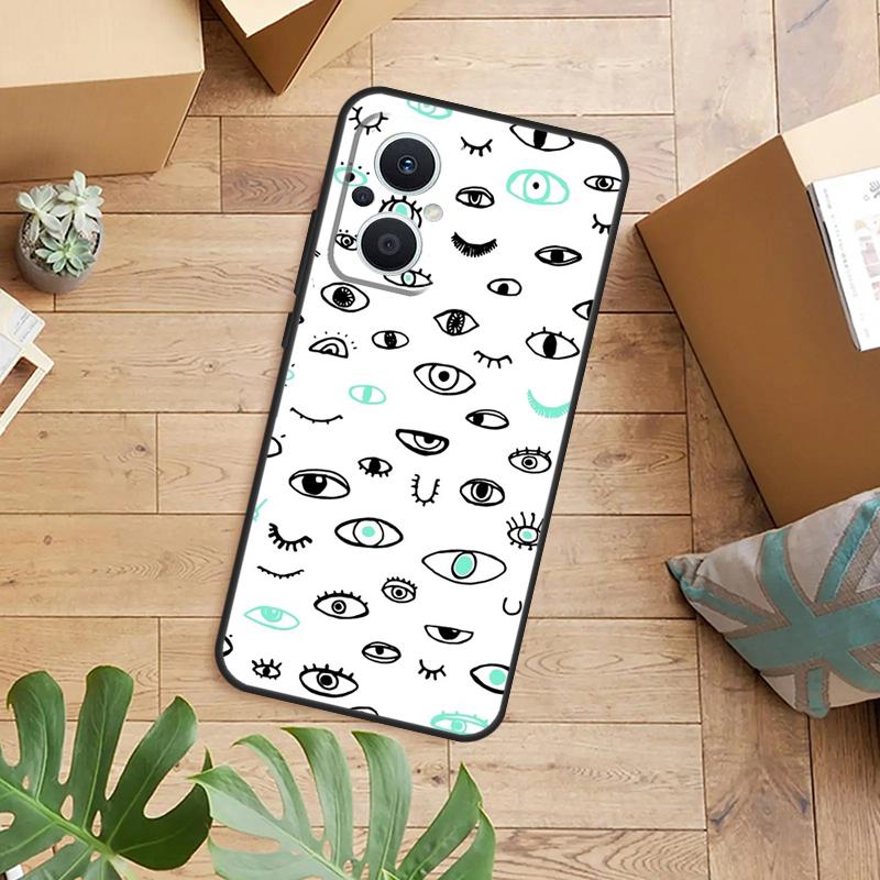 Eyes Pattern Case For OPPO Reno 14F 13F 12F 10 11 12 13 14 Pro 8T 7 8 Lite OPPO Find X8 X6 X5 X9 Pro Cover