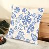 Blue Retro Flower Cushion Cover Soft Short Plush Pillow Cover Smooth Cozy Texture Aesthetic Cushion Case Home Decor