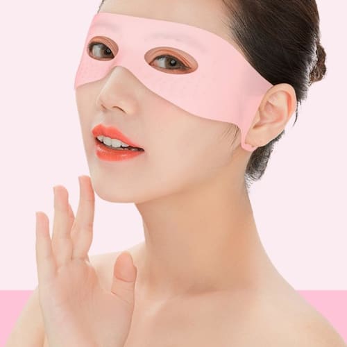 1-Piece Silicone Massage Eye Mask, Ear-Hook Reusable Eye Mask, Soft Eye Massager for Relieving Eye Fatigue and Improves Dark Circles, Eye Mask Fixatio