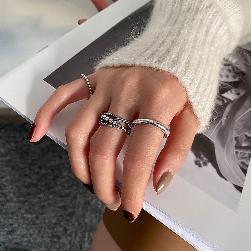 925 Inspired Vintage Sterling Silver Ring For Women Elegant Design Adjustable Fashion Statement