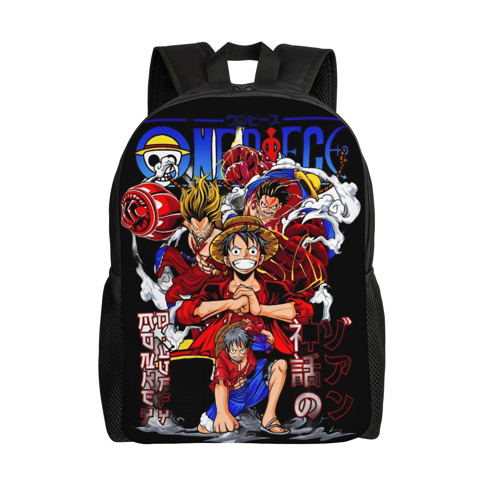 

One Piece Casual Backpack Outdoor High School Work Cartoon Daypack for Men Women Laptop Computer Shoulder Bag One Size