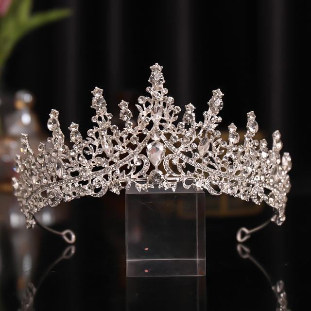 

Серебряный роскошный аксессуар для волос, хрустальная корона со стразами, диадема, повязка на голову, свадебный головной убор для невесты, украшения для волос, головной убор для женщин