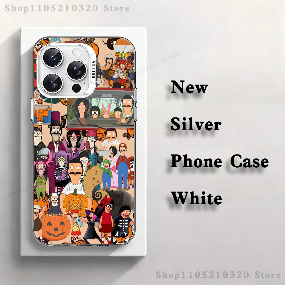 

Cartoon B-Bobs Burgers Phone Case For iPhone 17,16,15,14,13,12,11,Pro,XS,Max,Plus,Mini,SE4,E white Matte Shockproof Cover iPhone15