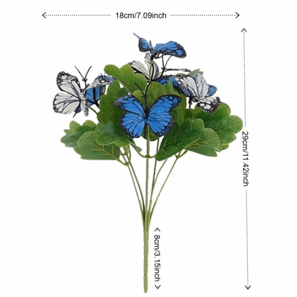 7 Head Artificial Butterfly Flowers Colorful Branches Included Fake Butterfly Bouquet Waterproof Realistic Flower Bouquet