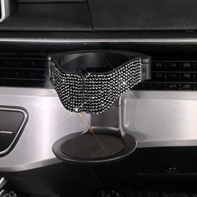 In-car Air Vent With Diamond Cup Holder Bling Rhinestone Drink Holder Auto Vent Clamp Clip for Car Water Bottle Ashtray Bracket
